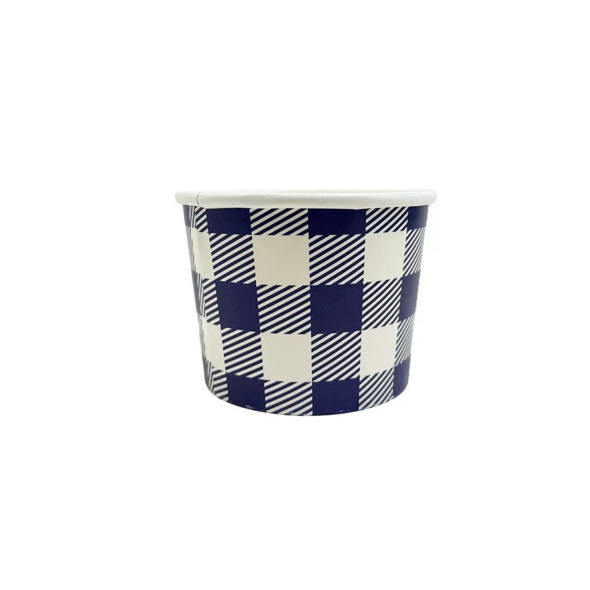 Blue Gingham Paper Tubs 16oz 10pk