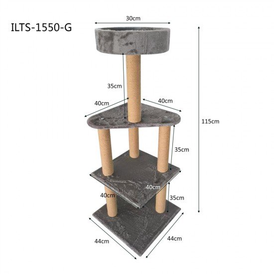 Purrfect Cat Pole Multi Level 44*44*115cm Grey