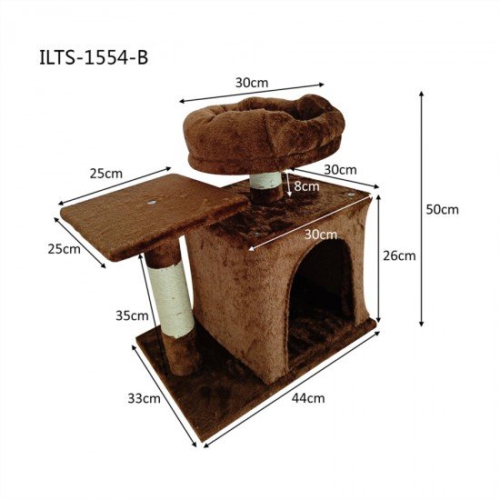 Purrfect Cat Pole Multi Level 43*33*50cm Brown
