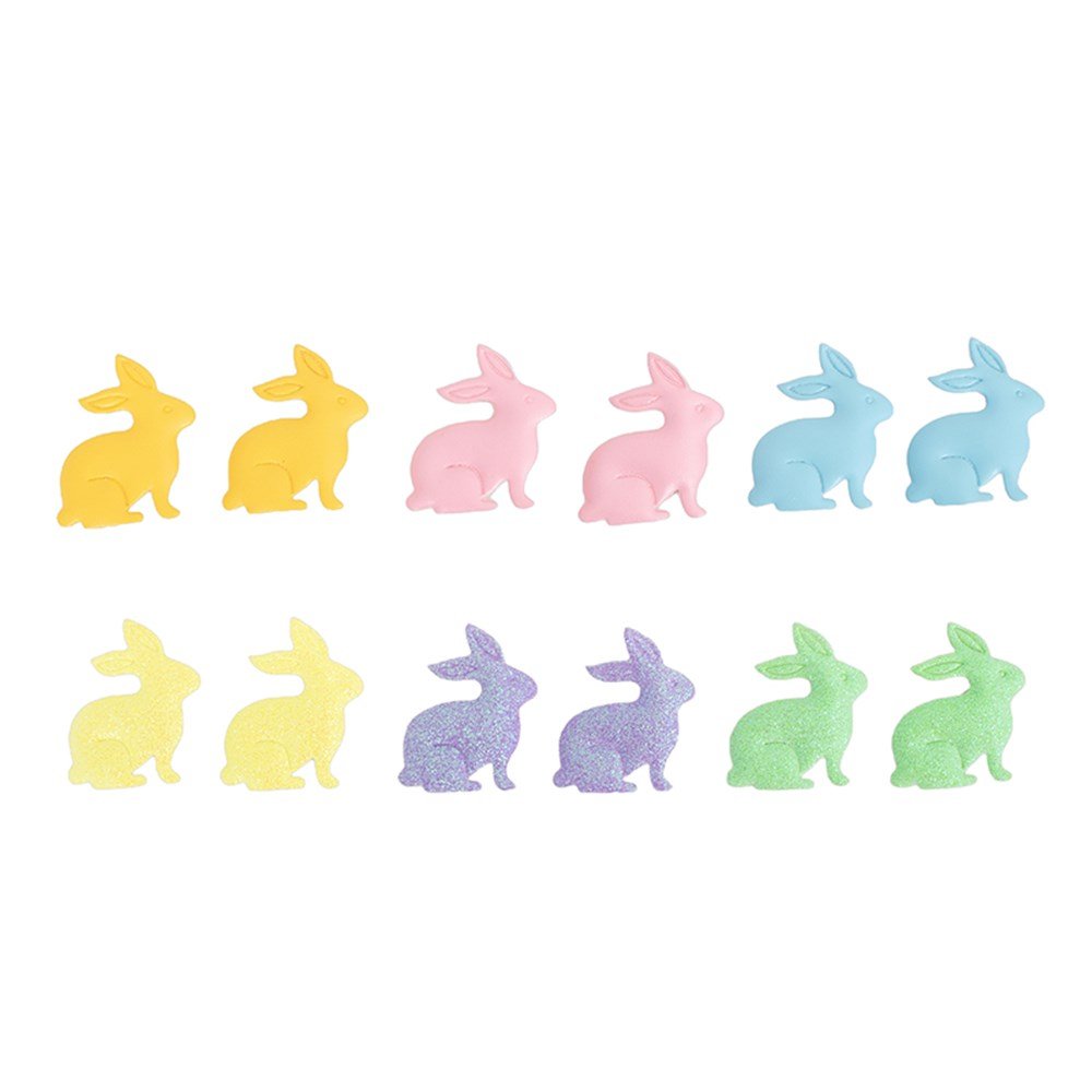 12pc Bunny Stickers Assorted Colours 4X4.5cm